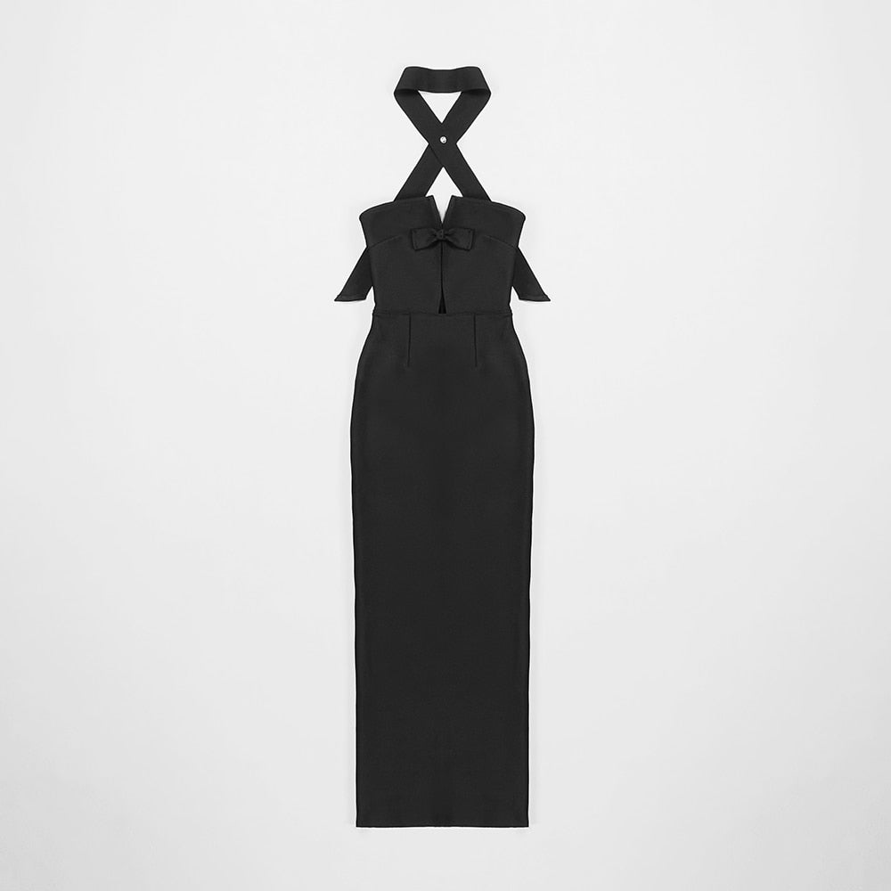 MILLIE BACKLESS BOW TIE DRESS