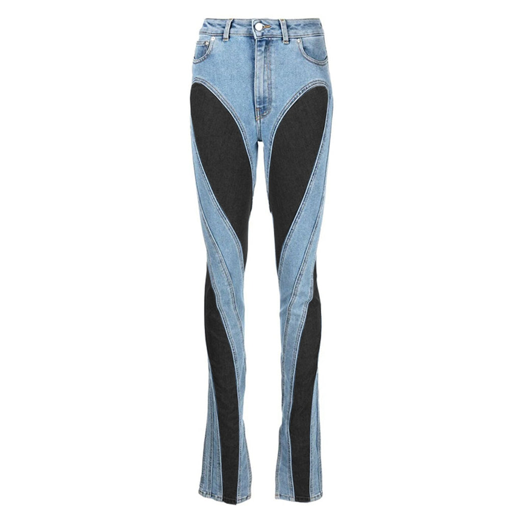 DAMINA HIGH WAIST PANELED JEANS