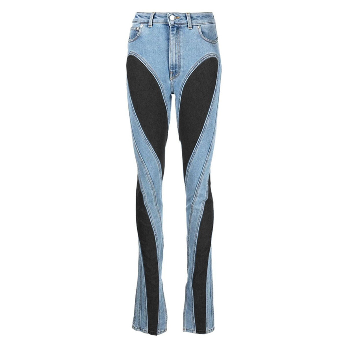 DAMINA HIGH WAIST PANELED JEANS