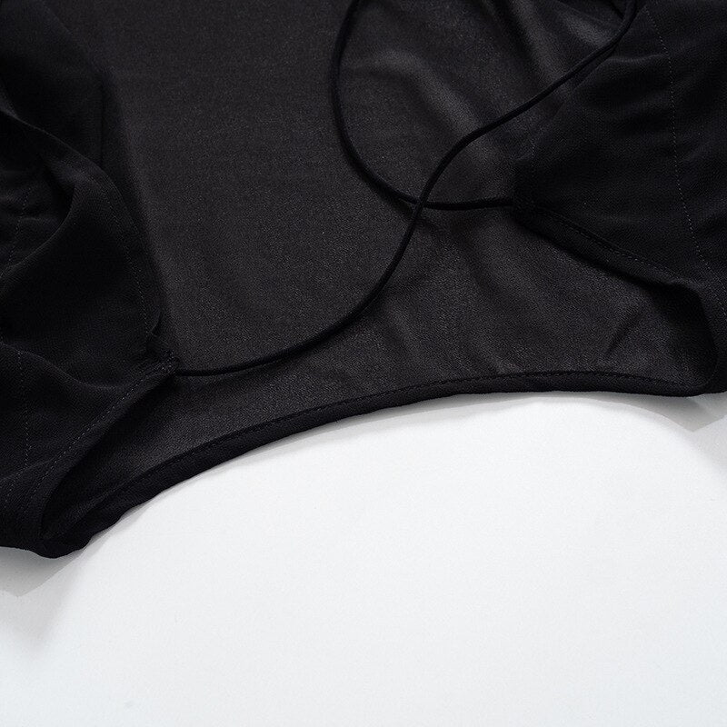 NOLA MESH TIE UP BLOUSE