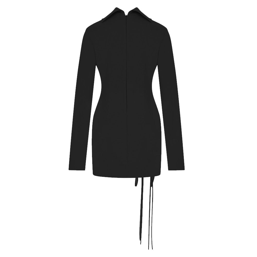 SAMMY LONG SLEEVE HIGH NECK CUTOUT MINI DRESS