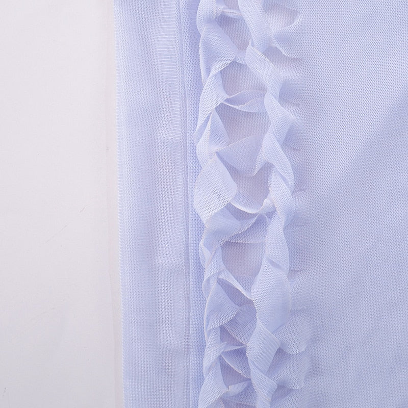OAKLLE MESH BLOUSE and SKIRT SET