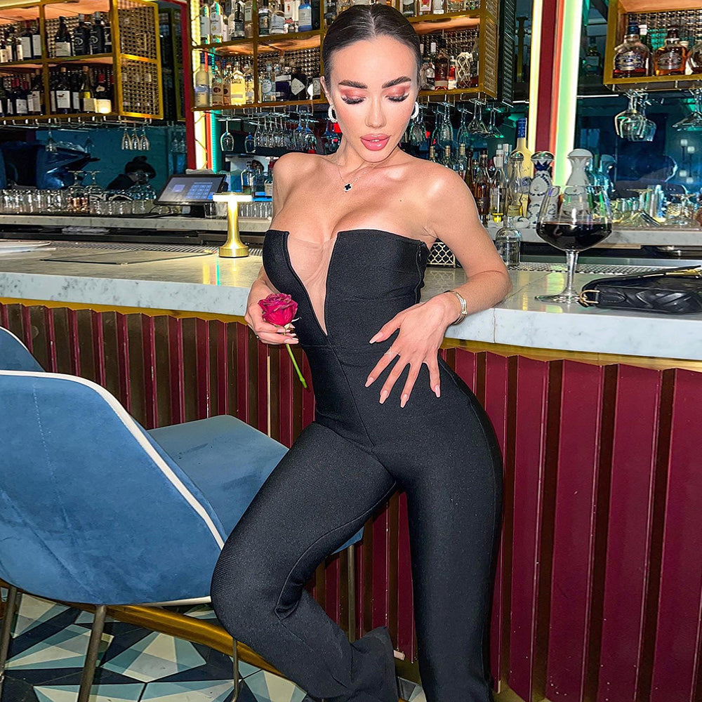 LUELLA V-NECK SLEEVELESS JUMPSUIT