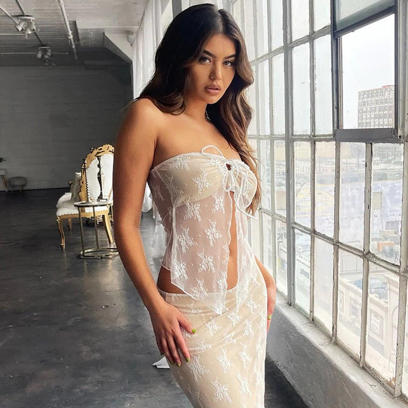 ALIZA LACE TOP and MAXI SKIRT SET