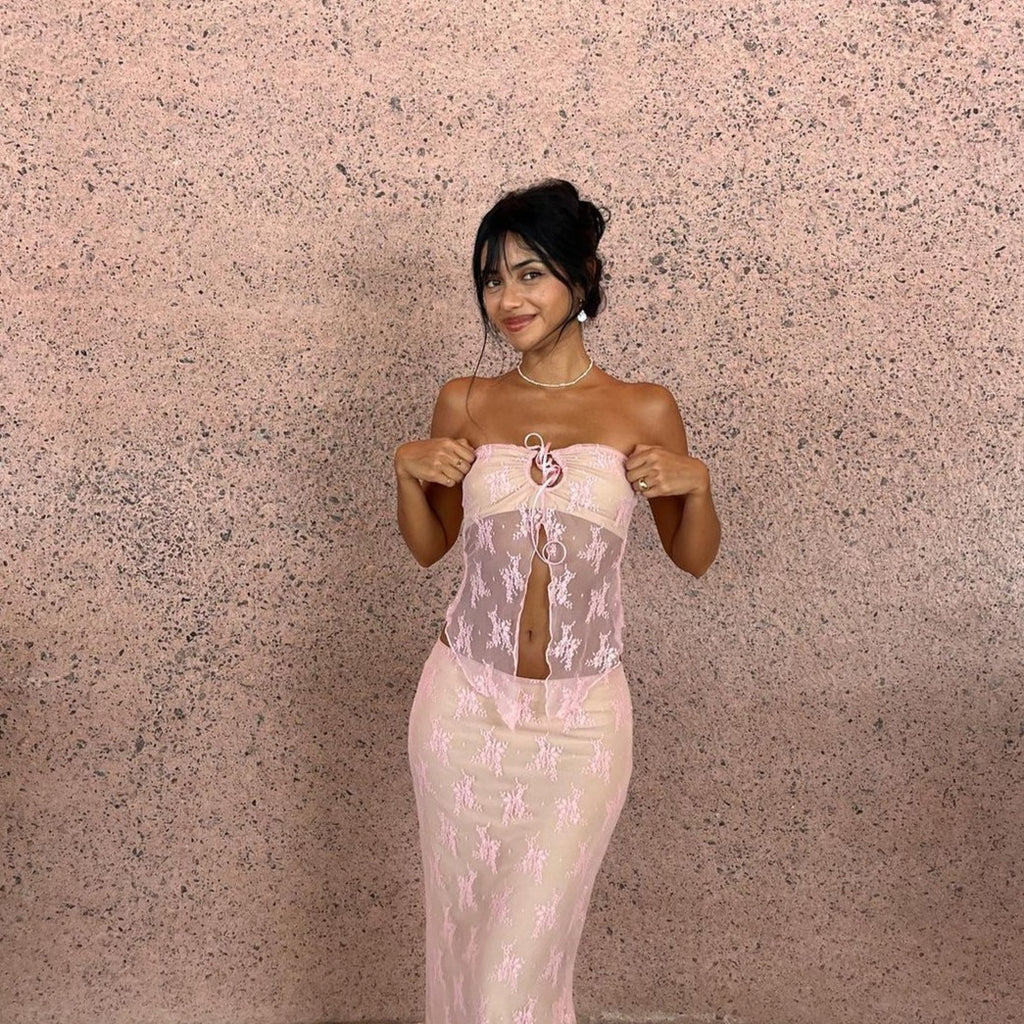 ALIZA LACE TOP and MAXI SKIRT SET