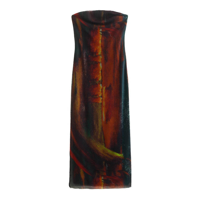 LAUREL STRAPLESS COLORFUL BODYCON MAXI DRESS