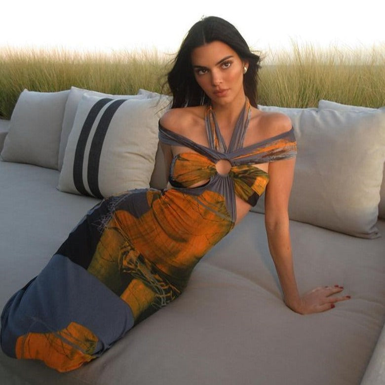 Kendall Jenner printed dress
