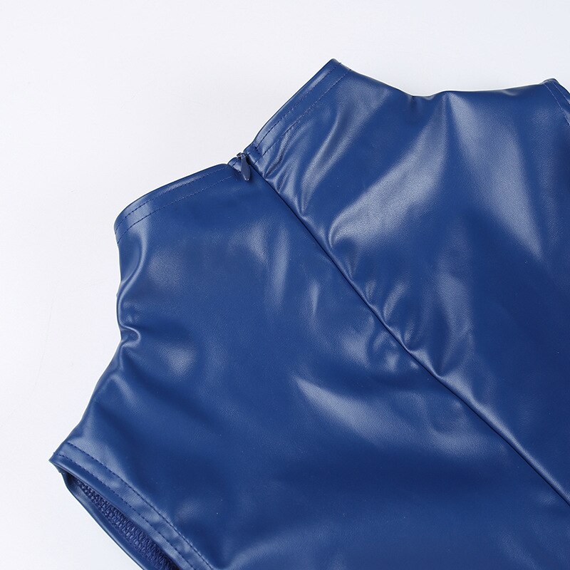 JALIYAH PU LEATHER SLEEVELESS MINI DRESS