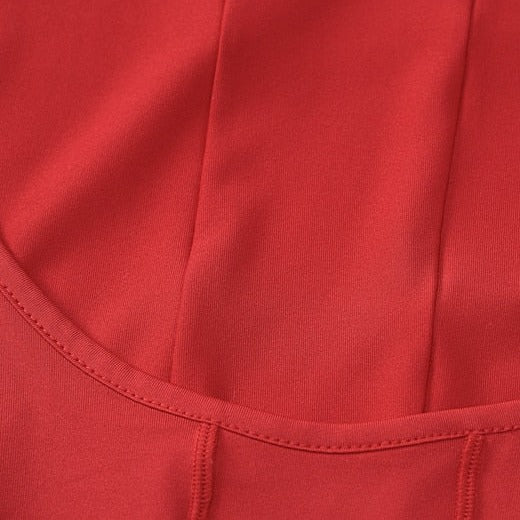 PEMMA RED MAXI FEATHER SLEEVE DRESS