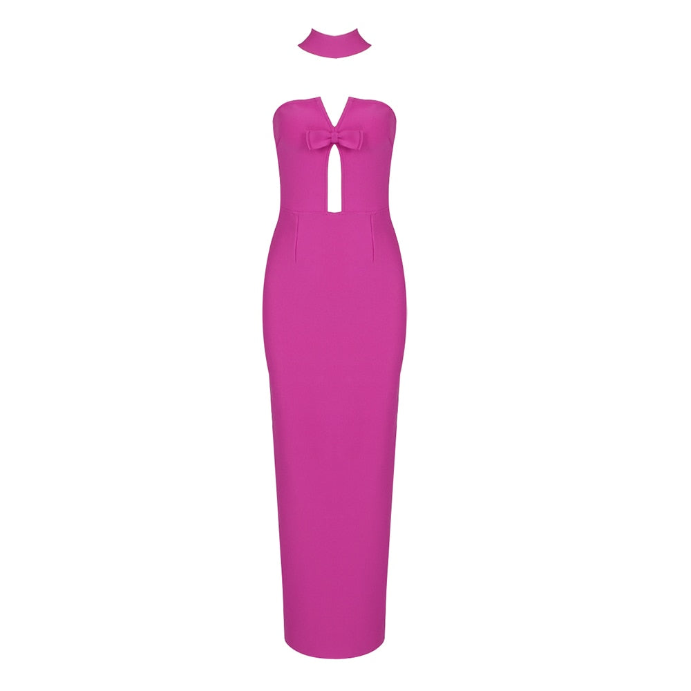 MILLIE BACKLESS BOW TIE DRESS