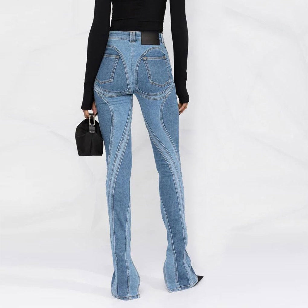DAMINA HIGH WAIST PANELED JEANS