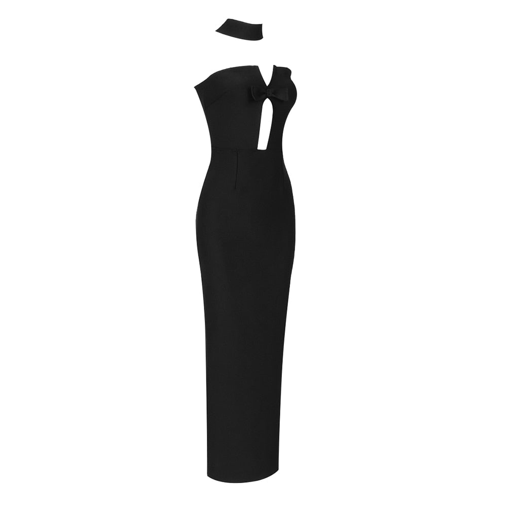 MILLIE BACKLESS BOW TIE DRESS