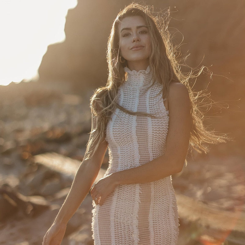 ADELINE SLEEVELESS MESH MINI DRESS