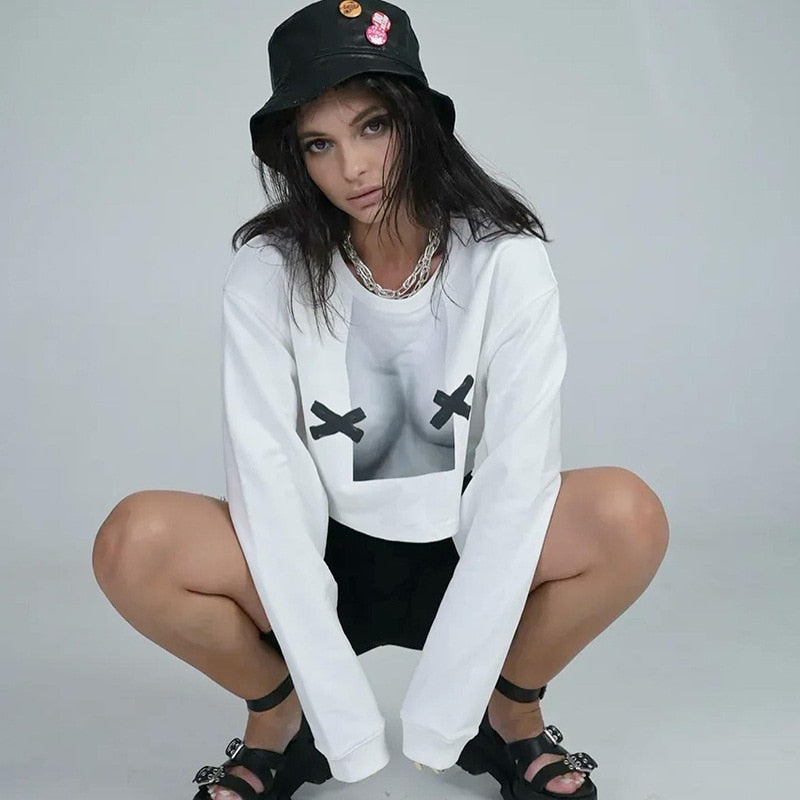 CASSIDY LONG SLEEVE PRINTED SWEATSHIRT