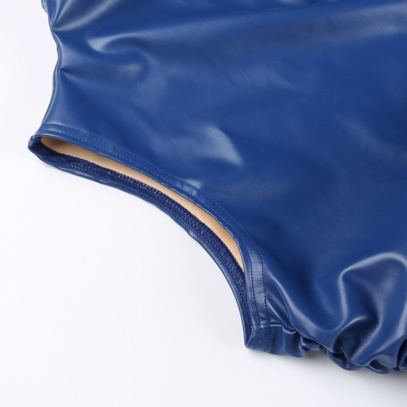 JALIYAH PU LEATHER SLEEVELESS MINI DRESS