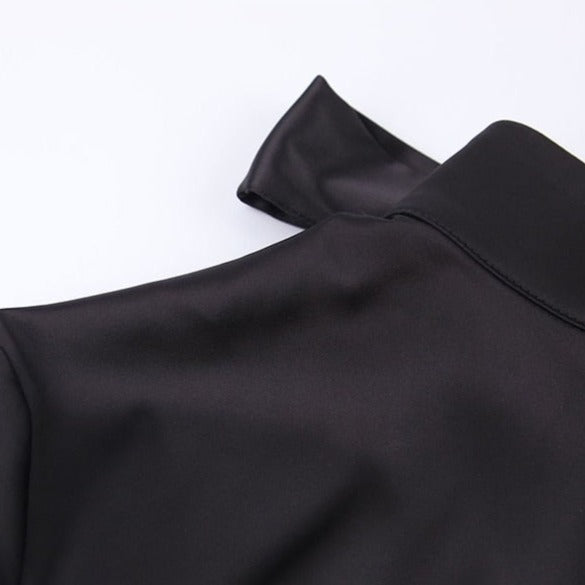 WRENLEY BACKLESS BLACK MINI DRESS