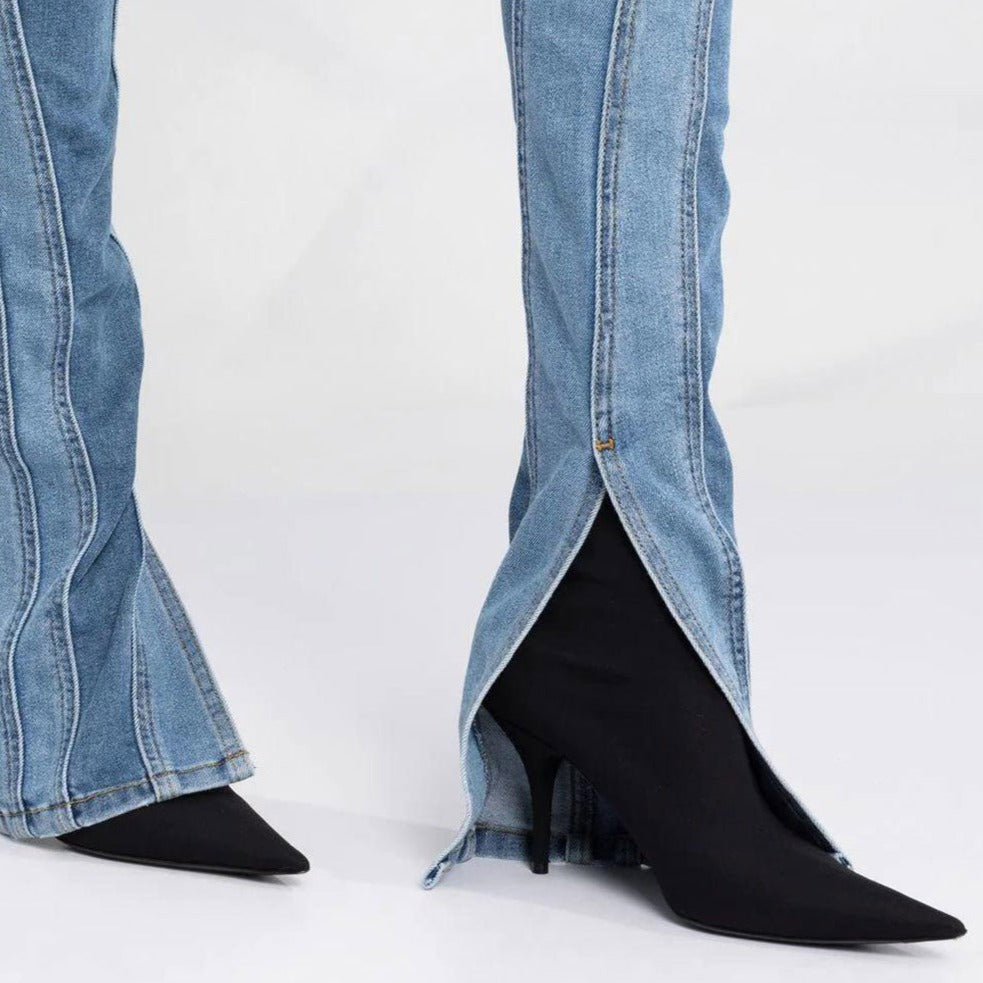 DAMINA HIGH WAIST PANELED JEANS