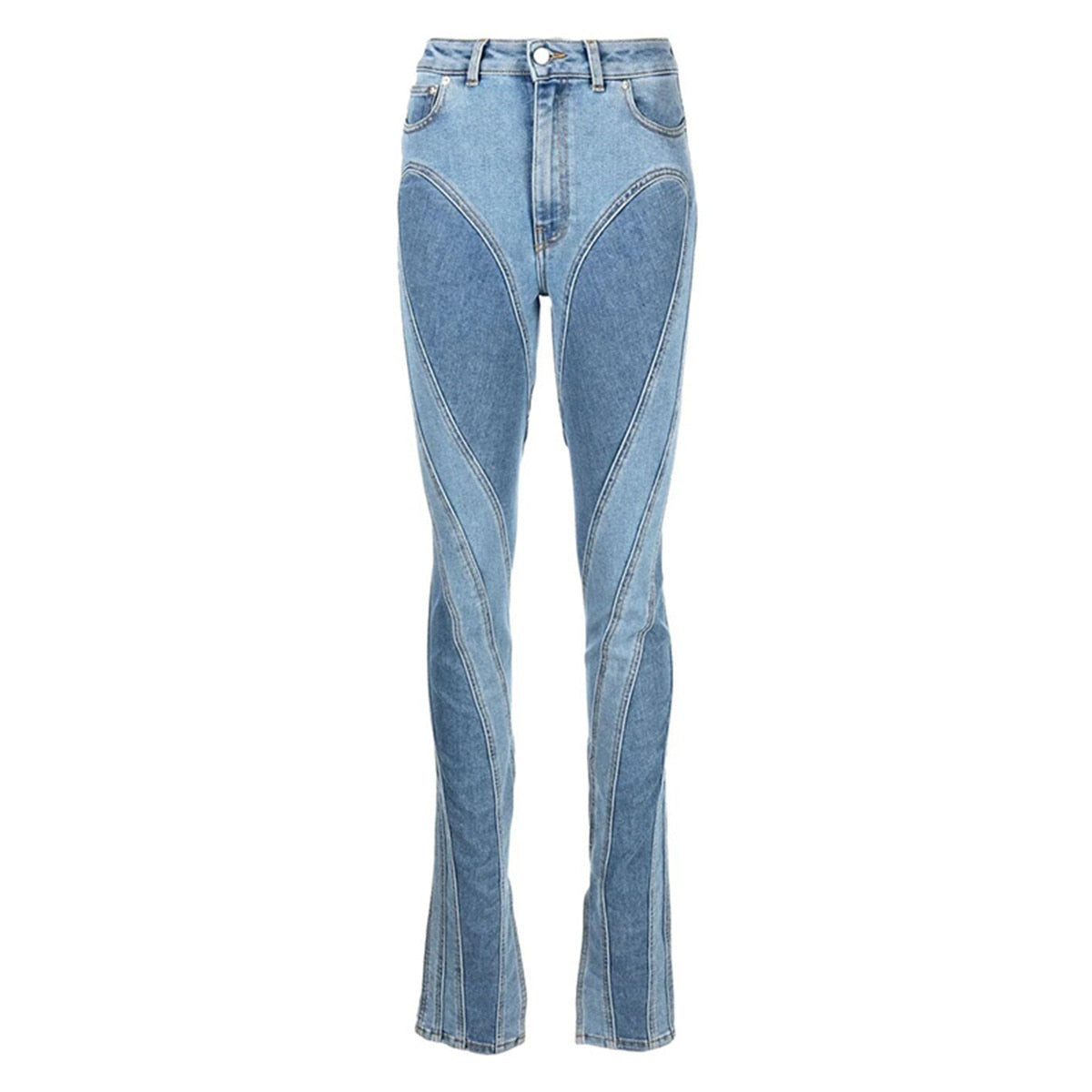 DAMINA HIGH WAIST PANELED JEANS