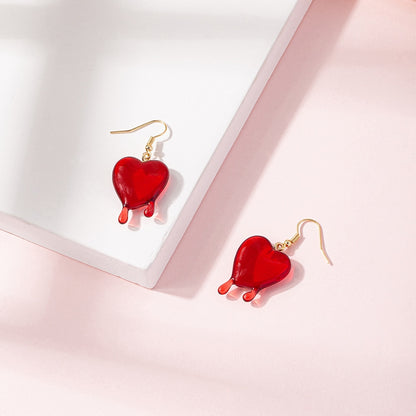 BLOODY HEART NECKLACE and EARRINGS