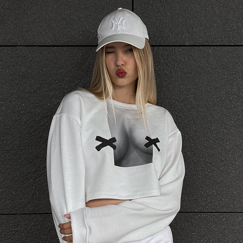 CASSIDY LONG SLEEVE PRINTED SWEATSHIRT