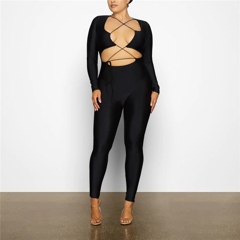 MALIYAH HOLLOW OUT BACKLESS JUMPSUIT