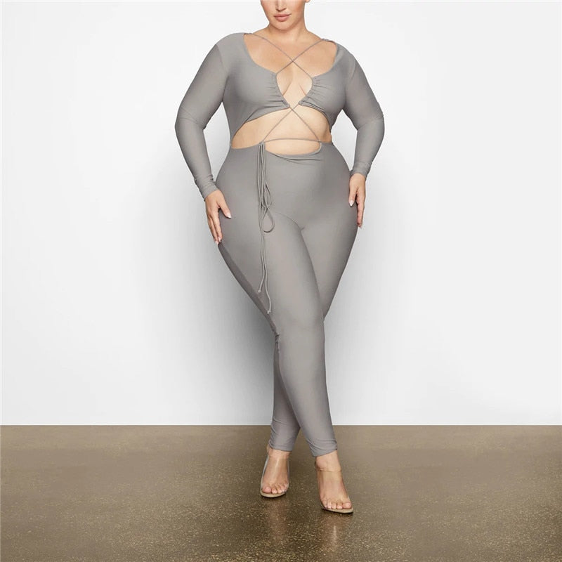 MALIYAH HOLLOW OUT BACKLESS JUMPSUIT