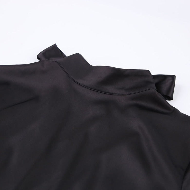 WRENLEY BACKLESS BLACK MINI DRESS