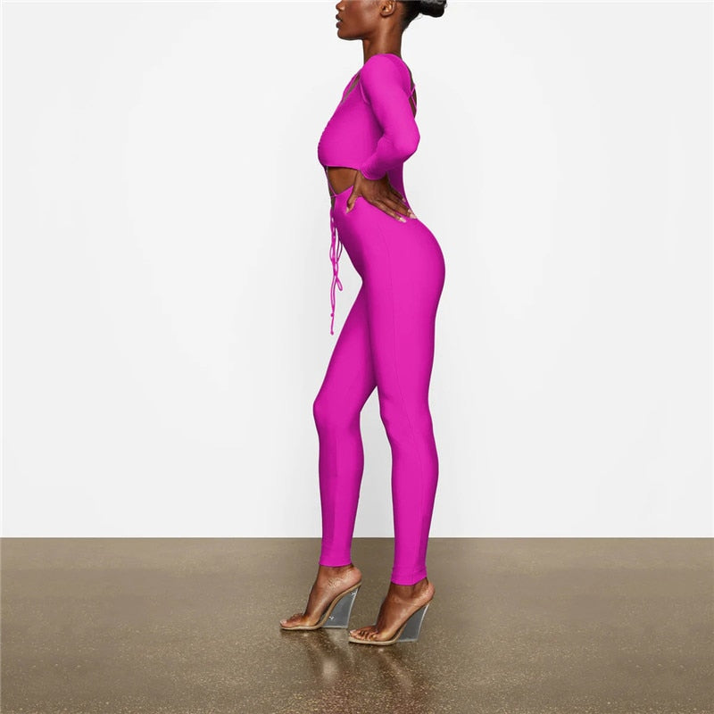 MALIYAH HOLLOW OUT BACKLESS JUMPSUIT