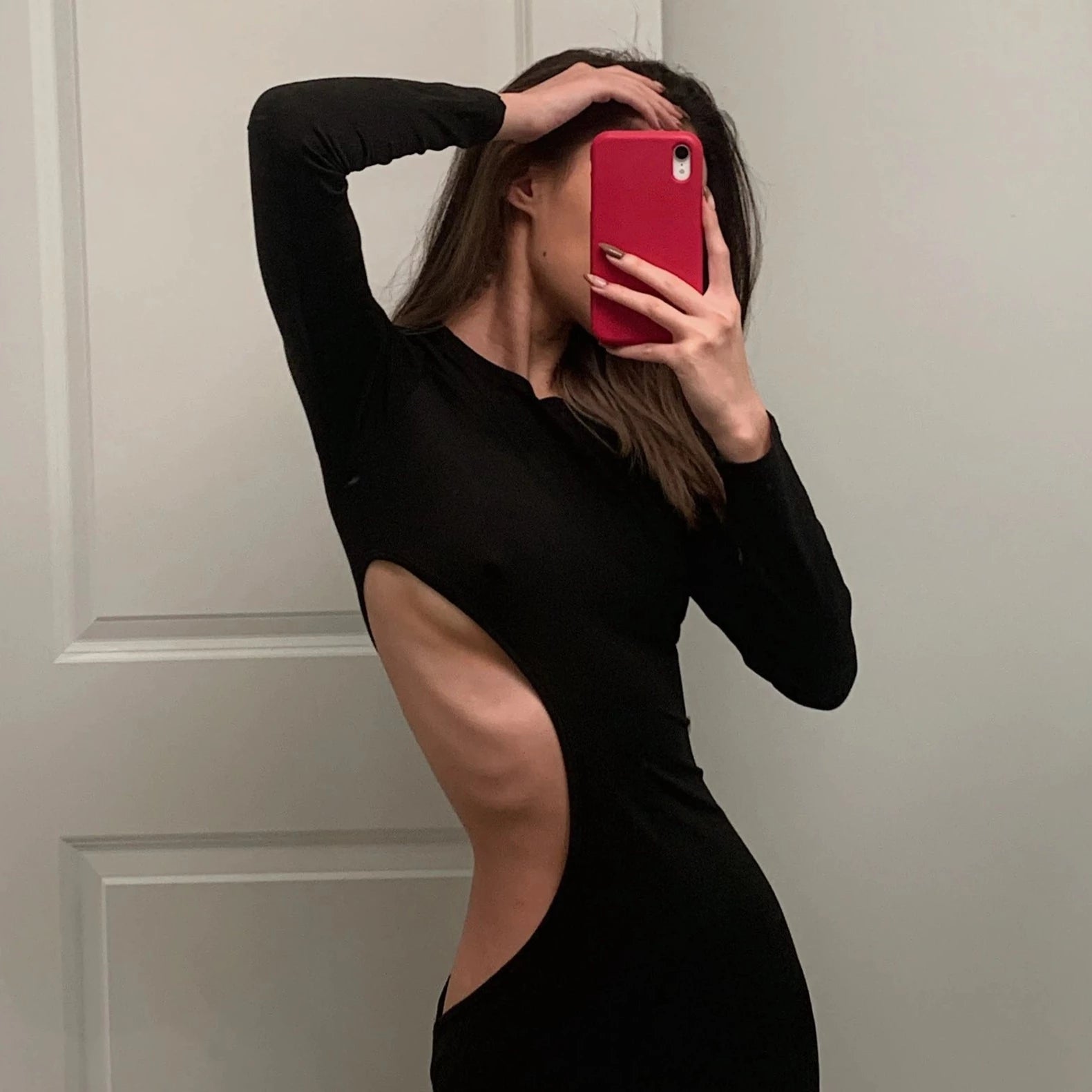 WHITLEY LONG SLEEVE CUT OUT MAXI DRESS