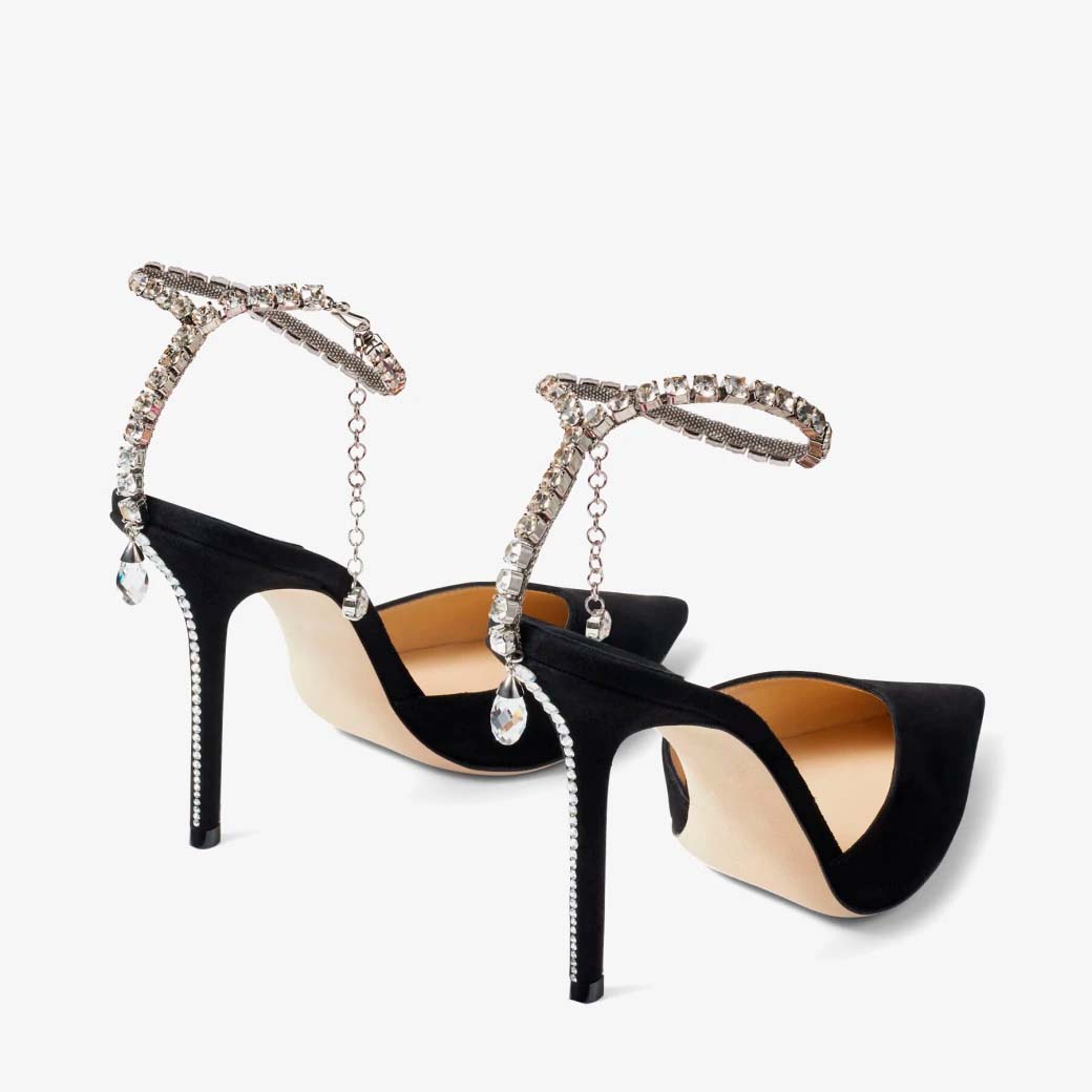 VERONICA PONTED TOE SANDALS EMBELLISHED with CRYSTALS