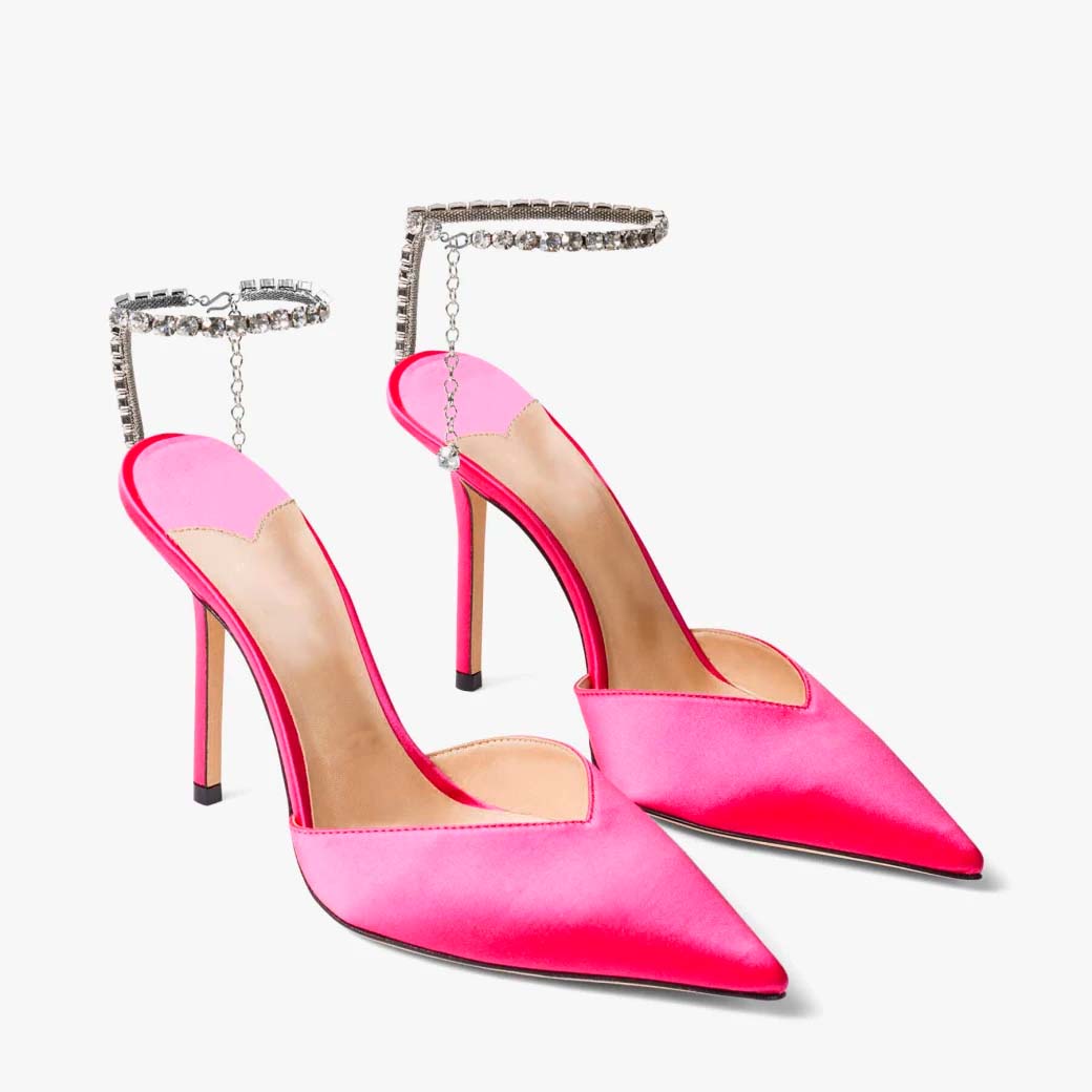 VERONICA PONTED TOE SANDALS EMBELLISHED with CRYSTALS