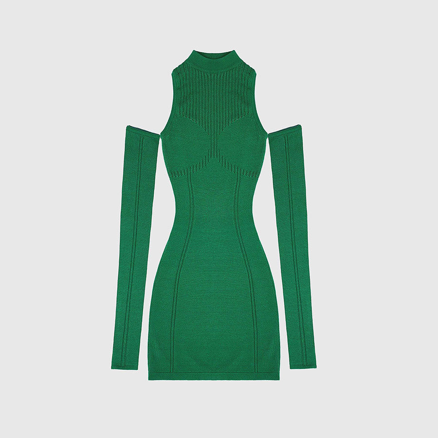 ARIELLE LONG SLEEVE KNITTED MINI DRESS