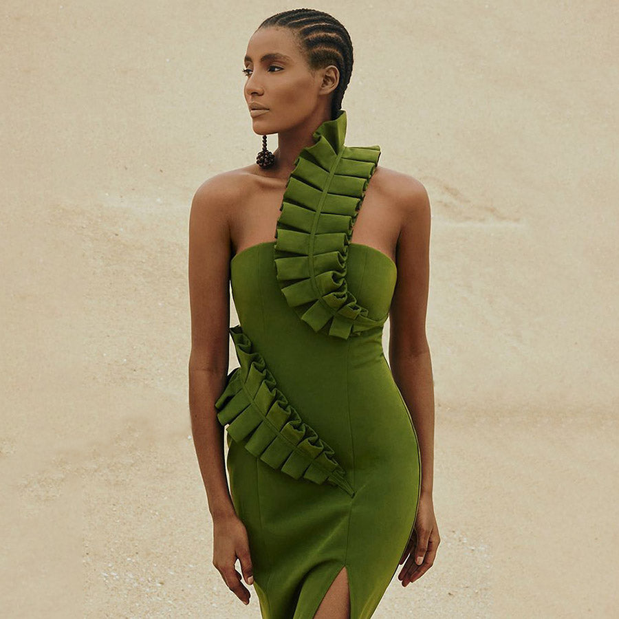 WYNTER SIDE SLIT MIDI DRESS