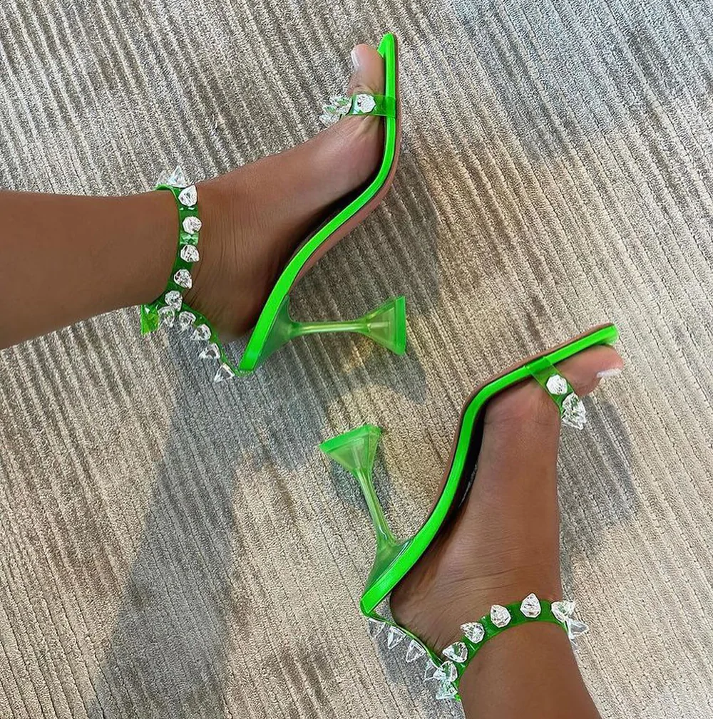 ILA TRIANGLE HEEL TRANSPARENT SANDALS