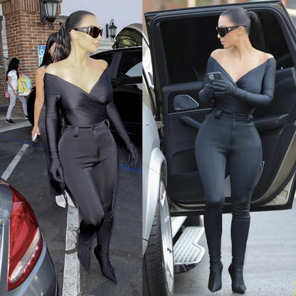 KIM BLACK BODYSUIT with GLOVES