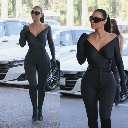 KIM BLACK BODYSUIT with GLOVES