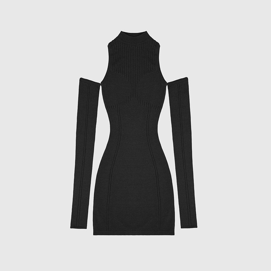 ARIELLE LONG SLEEVE KNITTED MINI DRESS
