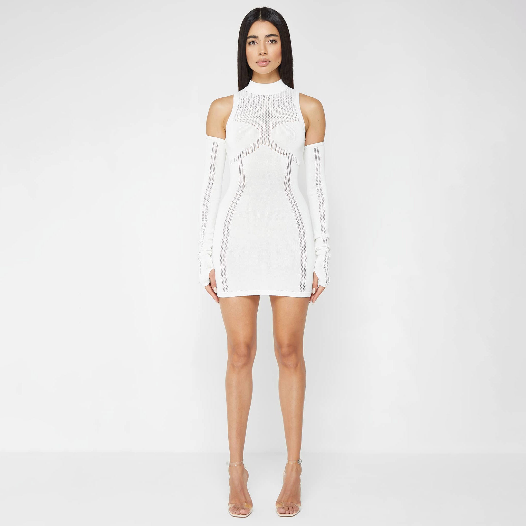 ARIELLE LONG SLEEVE KNITTED MINI DRESS