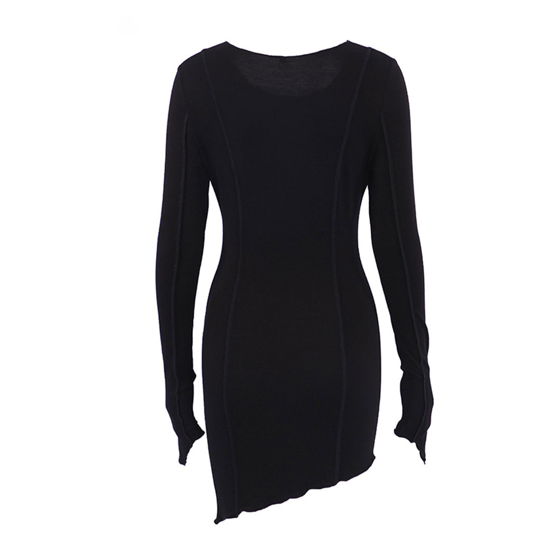 AMME ASYMMETRIC SEAMED MINI DRESS