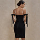 ELIANNA BLACK PEARS MIDI DRESS