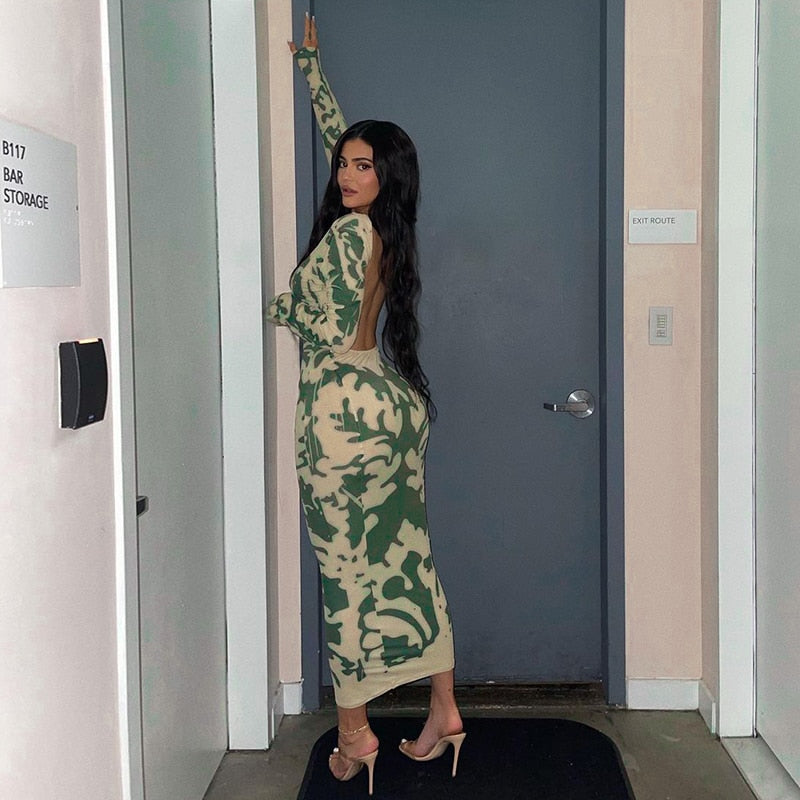 KYLIE LONG SLEEVE BACKLESS DRESS