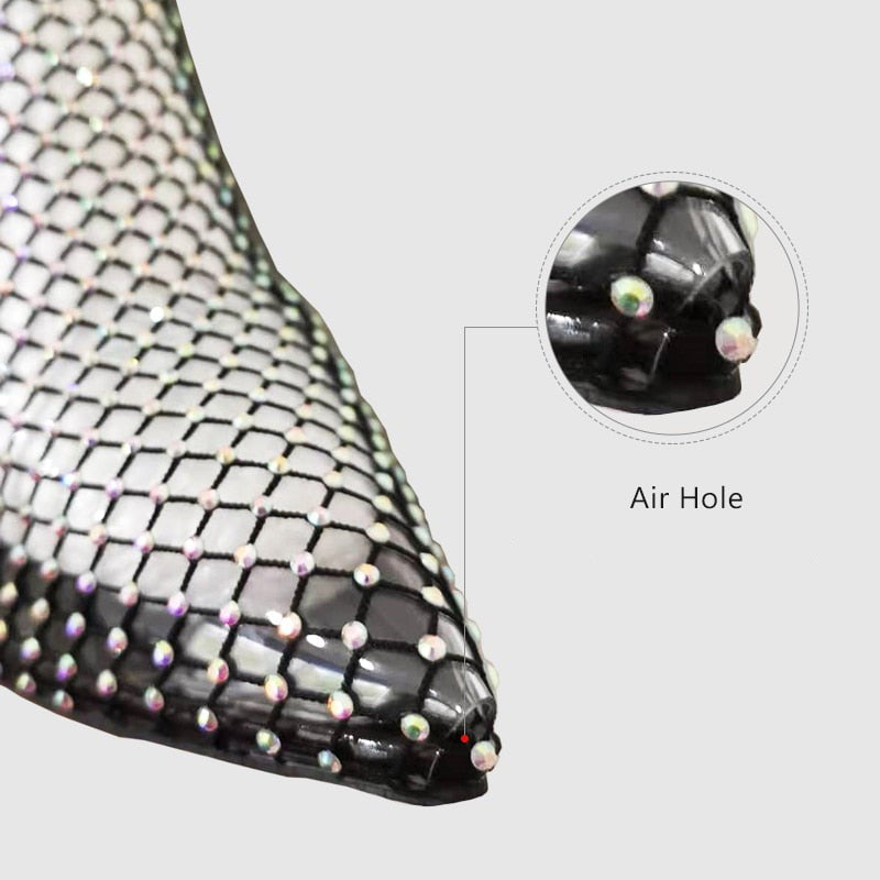 CARLY MESH HIGH HEEL BOOTS