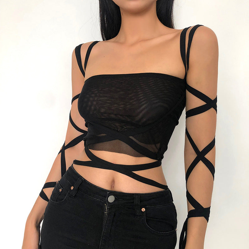 AMIRAH MESH CROP TOP