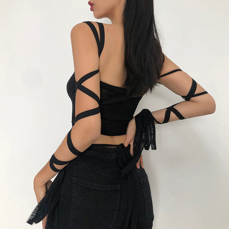 AMIRAH MESH CROP TOP