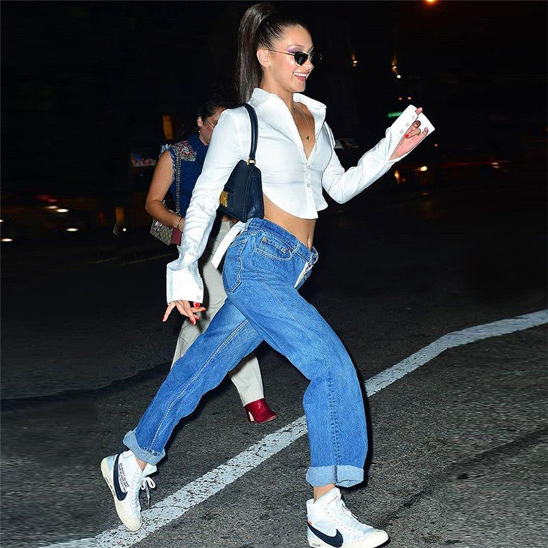 HADID HOLLOW OUT WHITE SHIRT