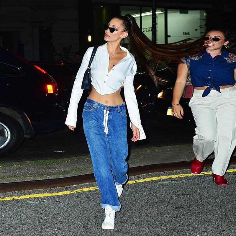 HADID HOLLOW OUT WHITE SHIRT