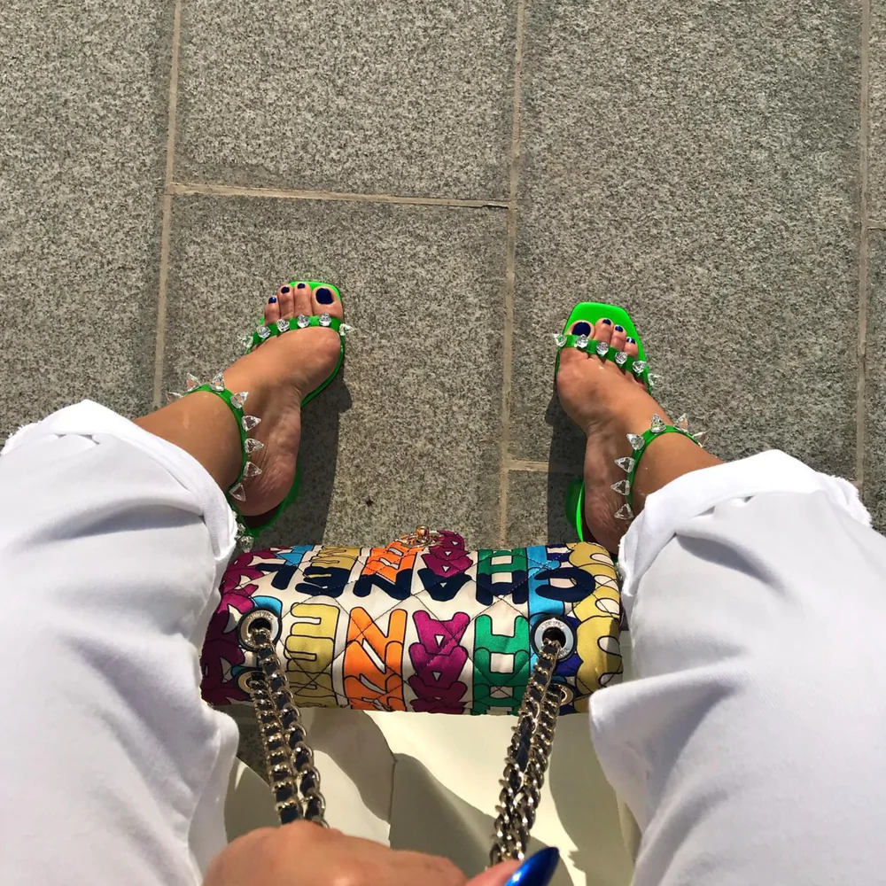 ILA TRIANGLE HEEL TRANSPARENT SANDALS
