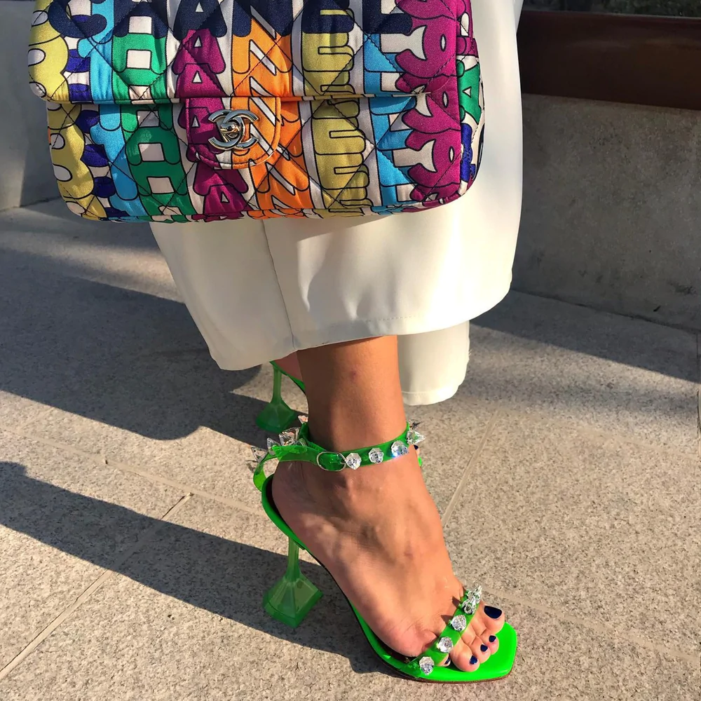 ILA TRIANGLE HEEL TRANSPARENT SANDALS