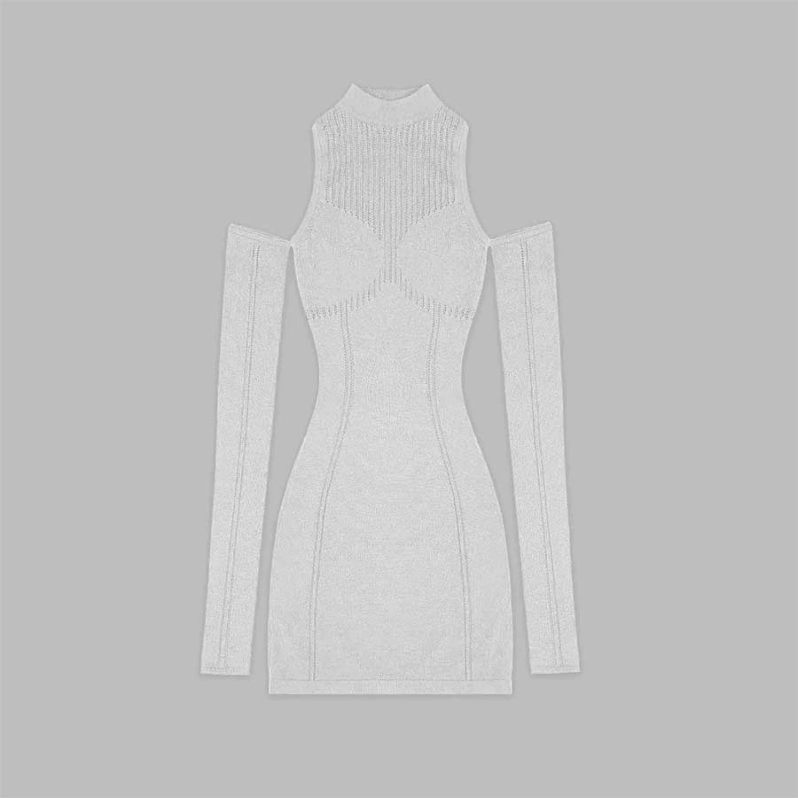 ARIELLE LONG SLEEVE KNITTED MINI DRESS